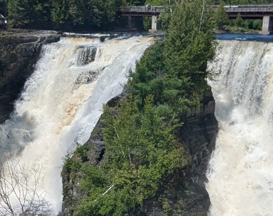 heavily flowing waterfall